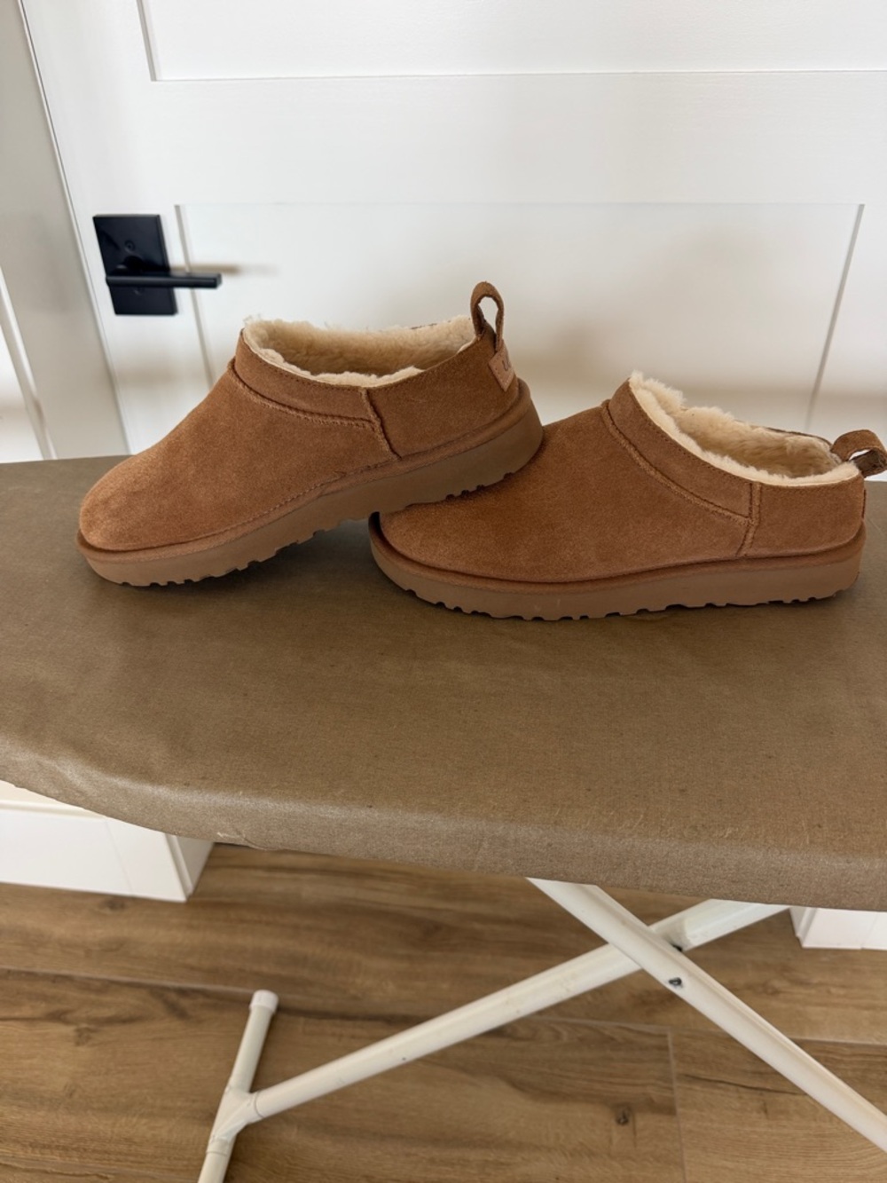 UGG Women Chestnut Suede Shearling-Lined Slip-On Slippers